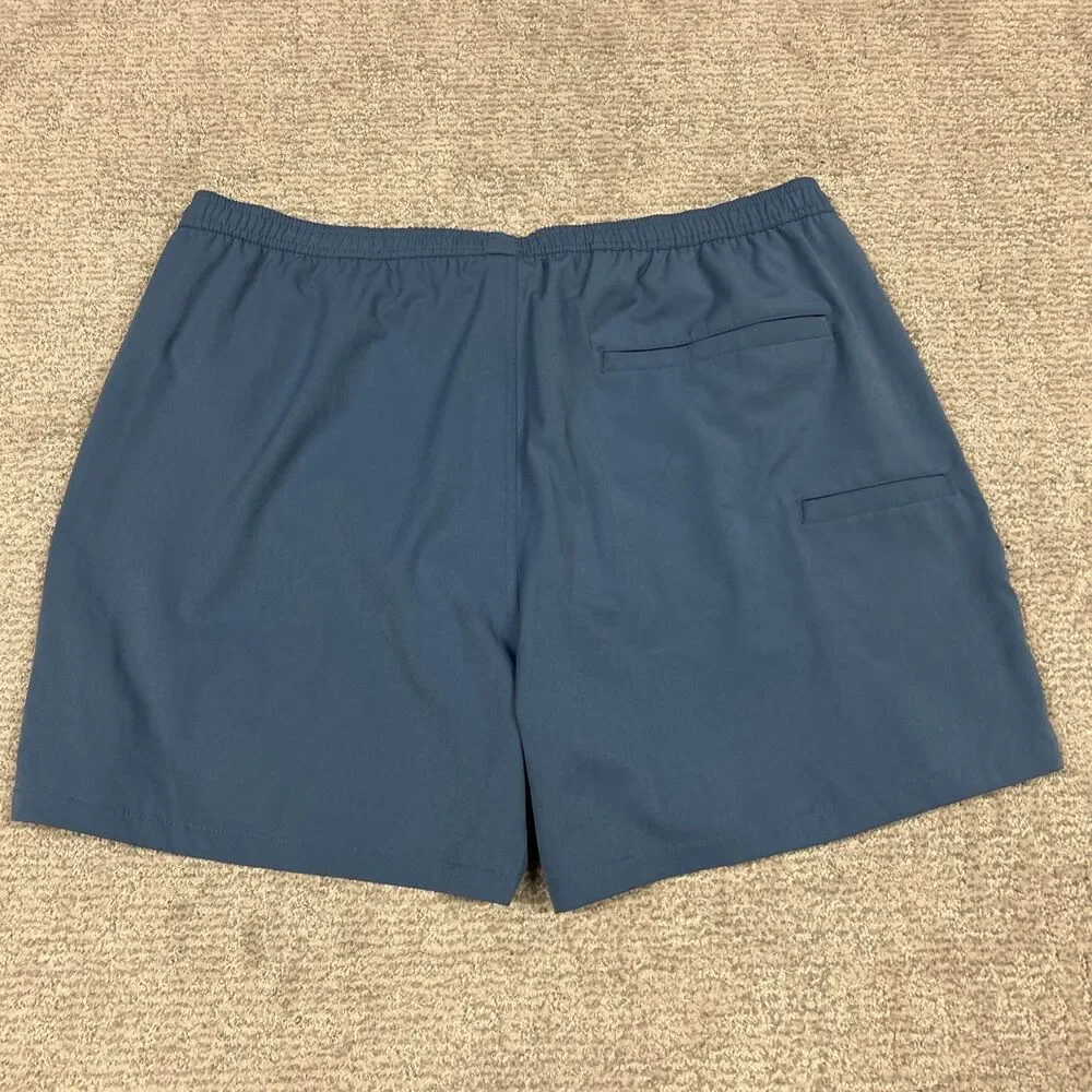 HUK Swim Shorts Mens XXL Performance Fishing Mesh Lined Blue Trunks Pockets